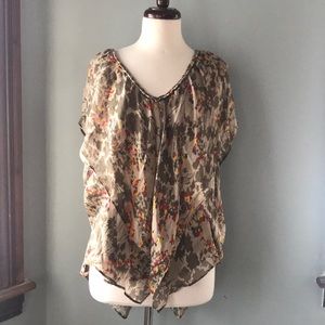 Anthropologie 100% silk blouse by Postella